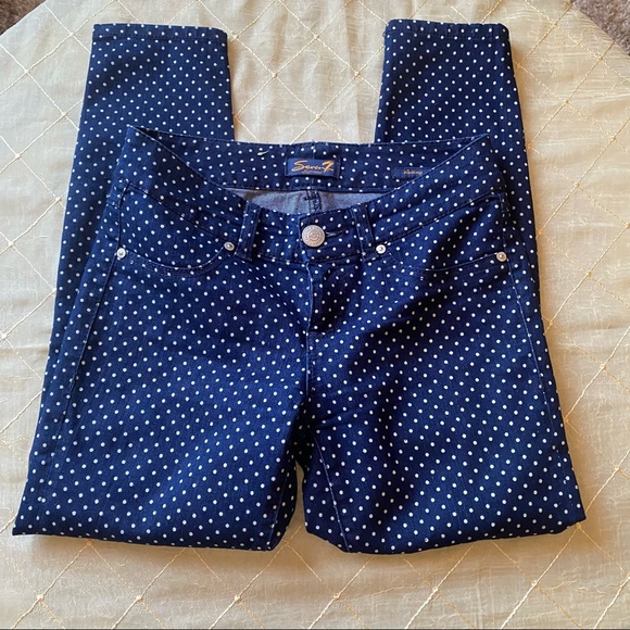 Seven7 Denim - Seven Jeans Blue and white polkadots NWOT